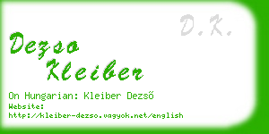 dezso kleiber business card